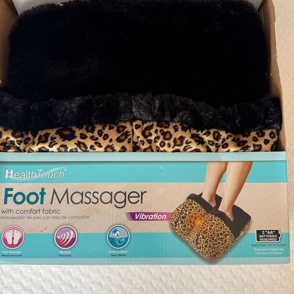 Health Touch Unisex Foot Massager Size Regular Faux Fur Black